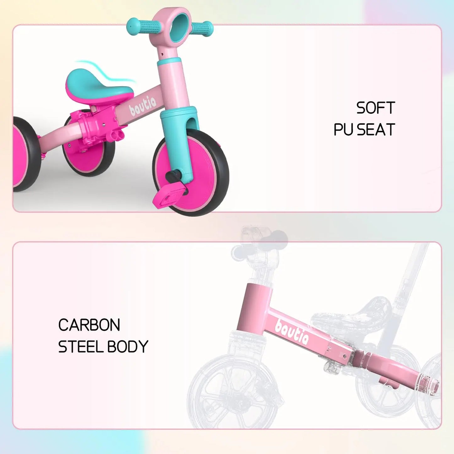 5 in 1 Kids Tricycle for Toddlers Baby Balance Bike