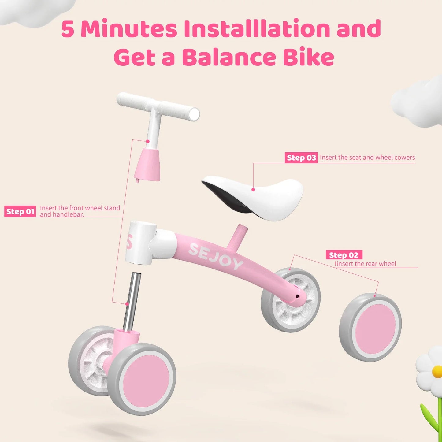 4-Wheel Baby Balance Bike Baby Balance Bike