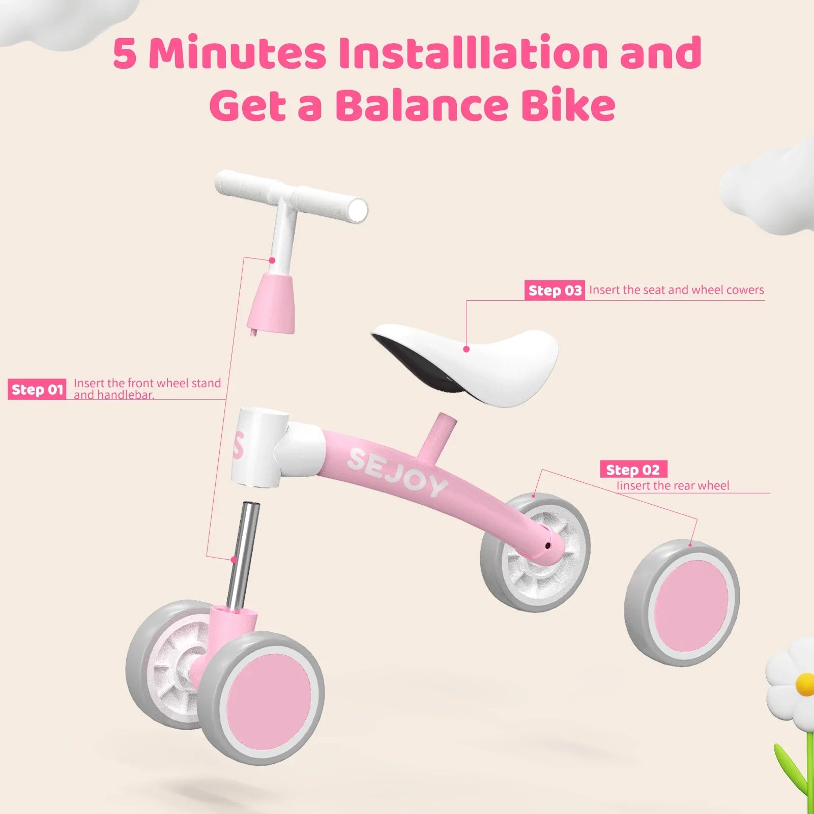 4-Wheel Baby Balance Bike Baby Balance Bike