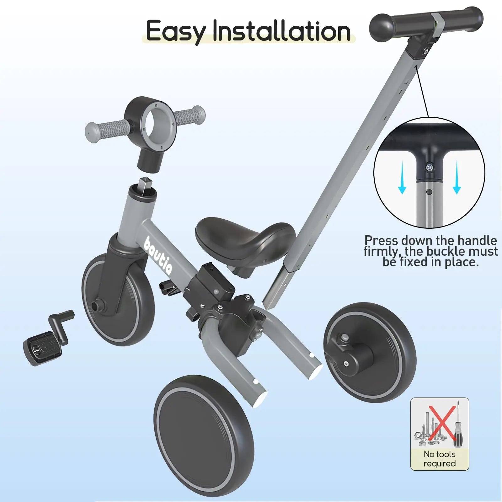 5 in 1 Kids Tricycle for Toddlers Baby Balance Bike