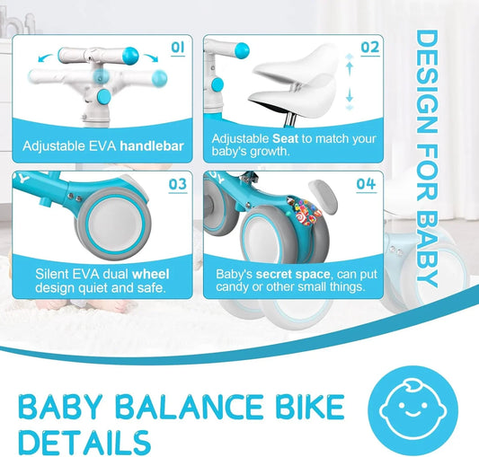 Adjustable Seat Handle Toddler Balance Bike Baby Balance Bike